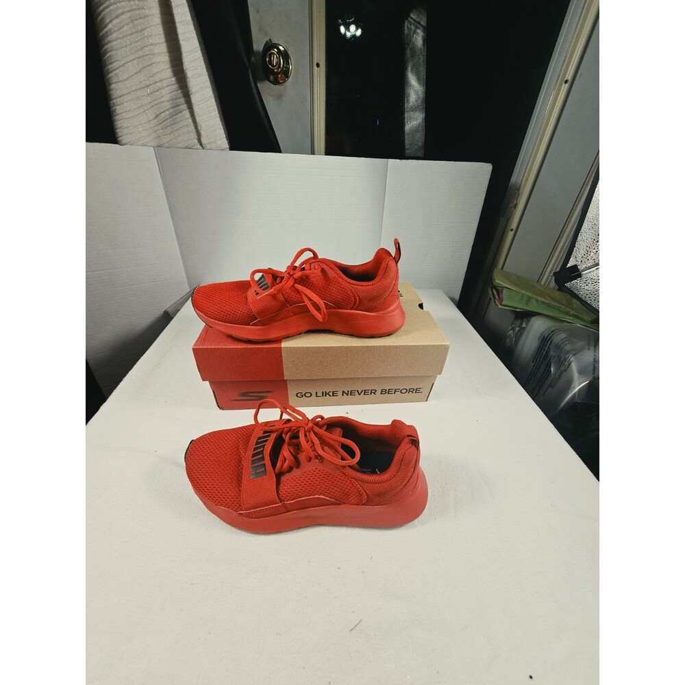 Puma Wired Little Kid's Youth US 3.5 Red Running Athletic Sneakers Lace up Shoes - Picture 5 of 11